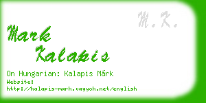 mark kalapis business card