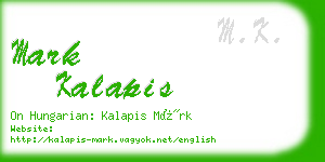 mark kalapis business card